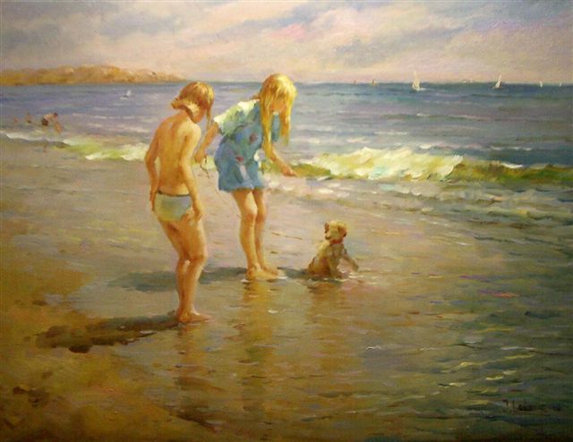 Playing with the dog